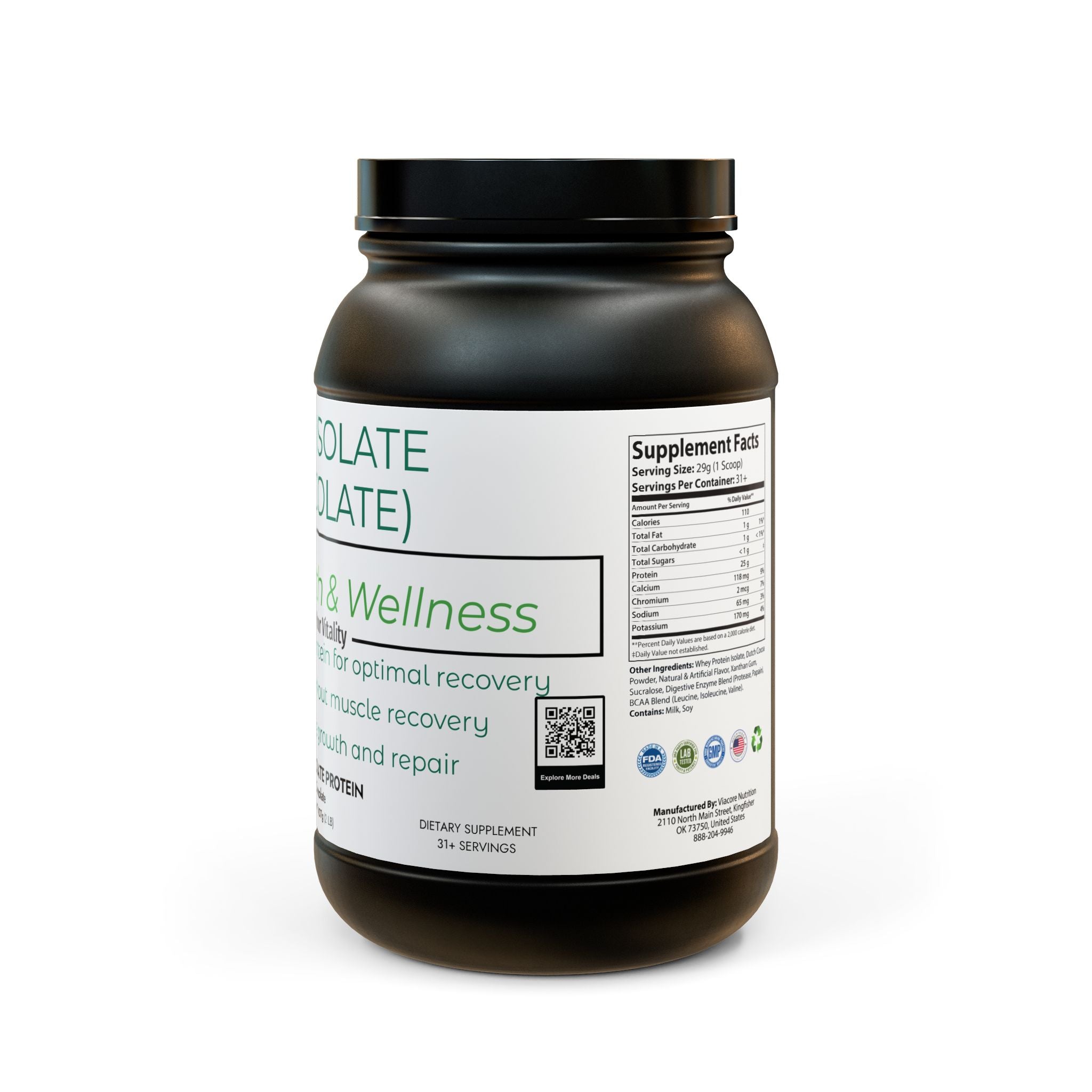 Chocolate Whey Isolate Protein – Muscle Growth, Recovery, and Performance Support